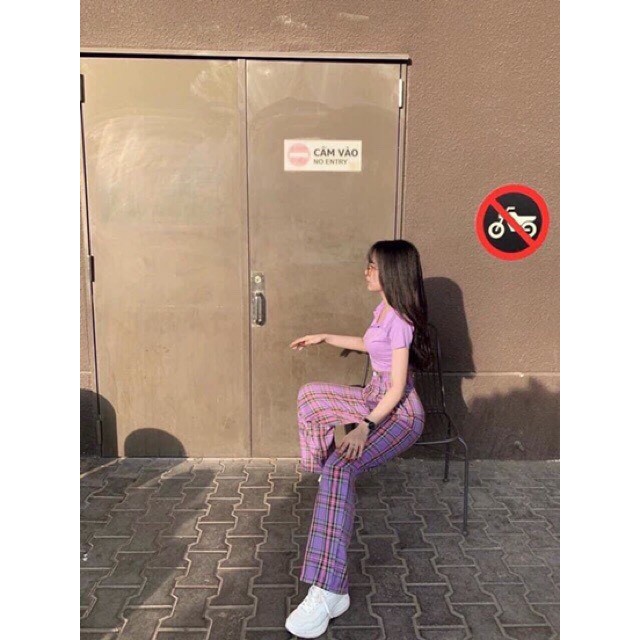 QUẦN CARO TÍM NHẠT DÀI 100CM (ảnh thật/sẵn)! | BigBuy360 - bigbuy360.vn