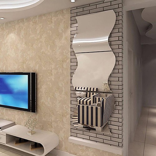 Set 6 miếng decal gương dán tường trang trí