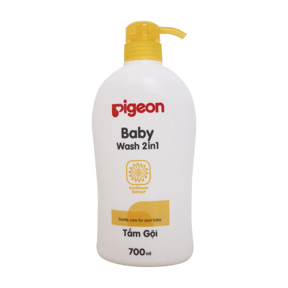 Sữa tắm gội 2 in 1 Pigeon baby wash 700ml - hoa hướng dương (Mẫu mới)