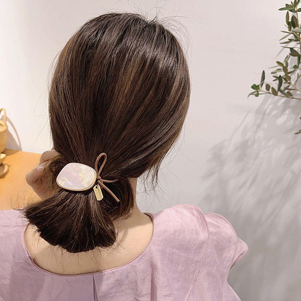 Dây Cột Tóc Đuôi Ngựa Co Giãn Phong Cách Retro Vintage Cho Nữ