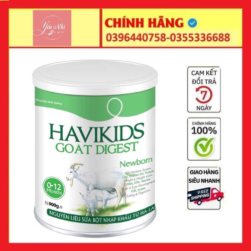 Sữa dê Havikids Goat Digest lon 900g date 2024