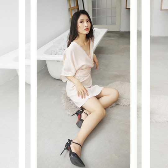 Madonna Wrap Dress - Nude