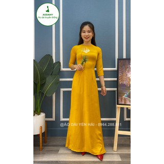 Áo dài Thêu thủ công chất lụa tây thi cao cấp | T13
