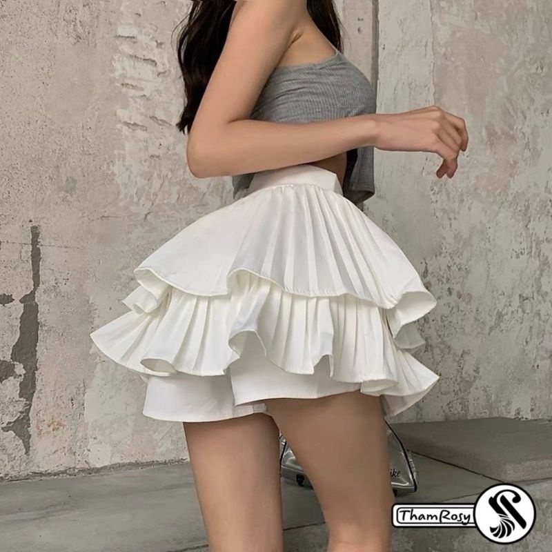 Chân Váy Xếp Ly Tầng Phồng Dáng Ngắn Xòe Phong Cách Công Sở Cao Cấp Lưng Cạp Cao ( Có Quần Trong ) nhiều mẫu | BigBuy360 - bigbuy360.vn