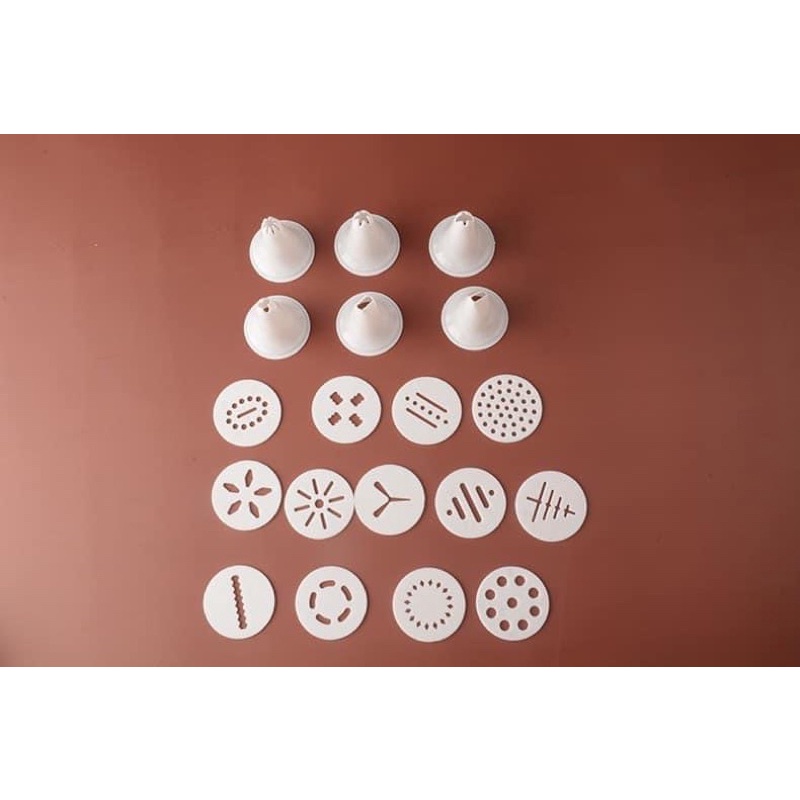 SÚNG LÀM BÁNH KÈM KHUÔN 20 CHI TIẾT TẠO HÌNH CỰC ĐẸP( KHUÔN LÀM BÁNH KÈM SÚNG)