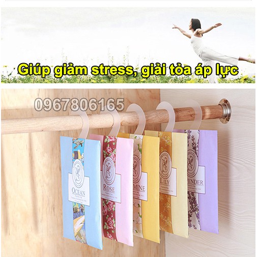 Túi thơm thảo mộc thiên nhiên để tủ quần có móc treo