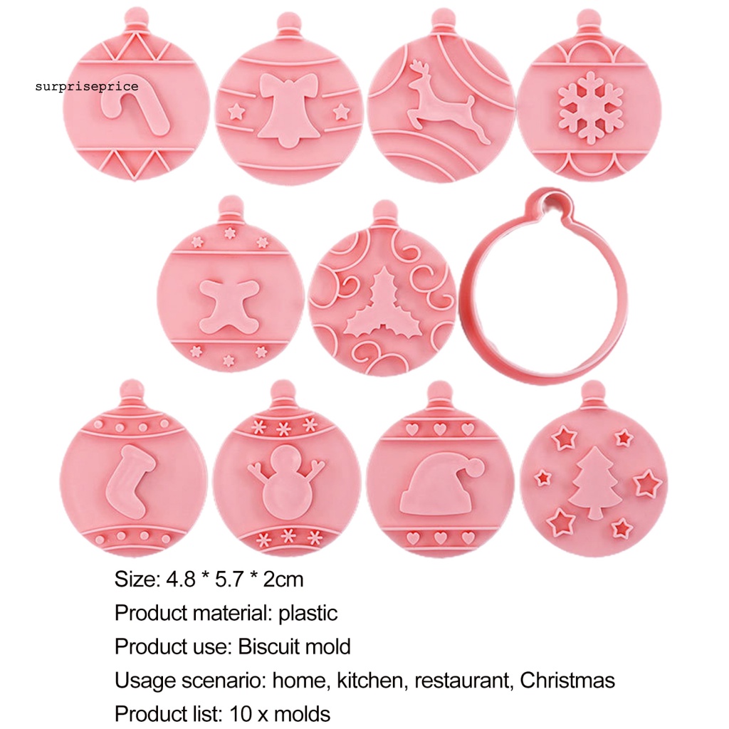 Set 10 Khuôn Làm Bánh Cookie Trang Trí Giáng Sinh