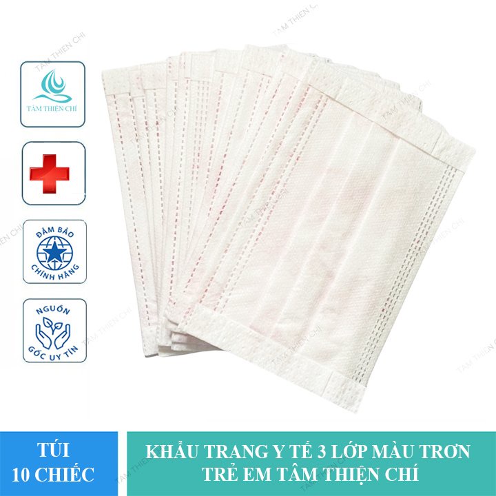 Khẩu trang y tế trẻ em 3 lớp hoa văn túi 10 chiếc TTC
