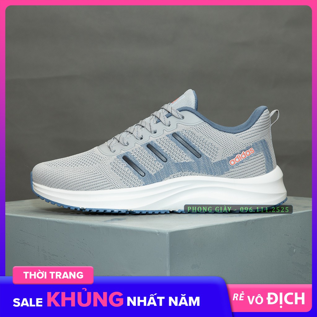 Giày sneaker nam giày thể thao nam D529 màu ghi sáng