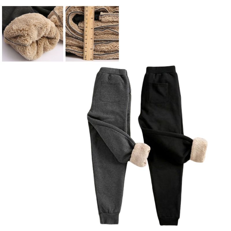 Xiangbao Quần Jogger Har Dây Rút Lót Lông Dày Dặn Giữ Ấm Màu Trơn Mùa Đông Dành Cho Nữ