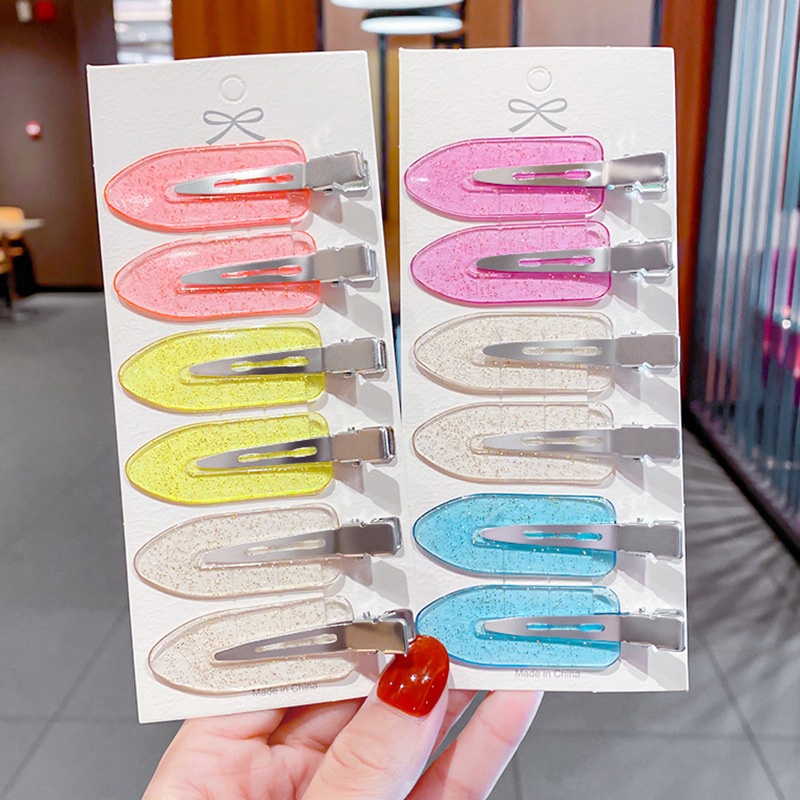 Kẹp Tóc Mái Màu Kẹo Trong Suốt Không Đường May Phong Cách Hàn Quốc Cho Nữ