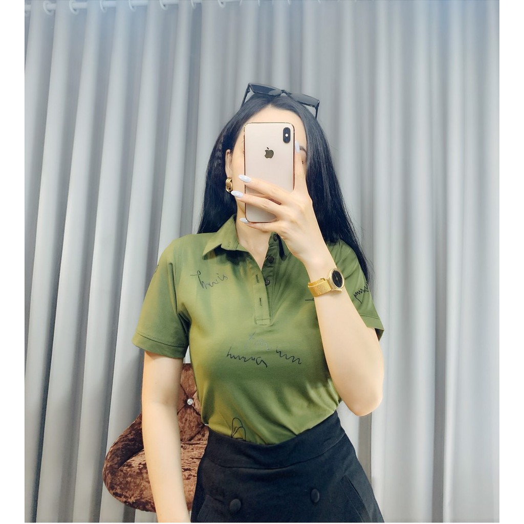 Áo Thun Polo Nữ - Áo Polo Nữ Cổ Bẻ Chất Thun Cotton 100%