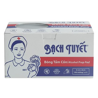BÔNG TẨM CỒN (100 miếng/hộp) - Bông Bạch Tuyết