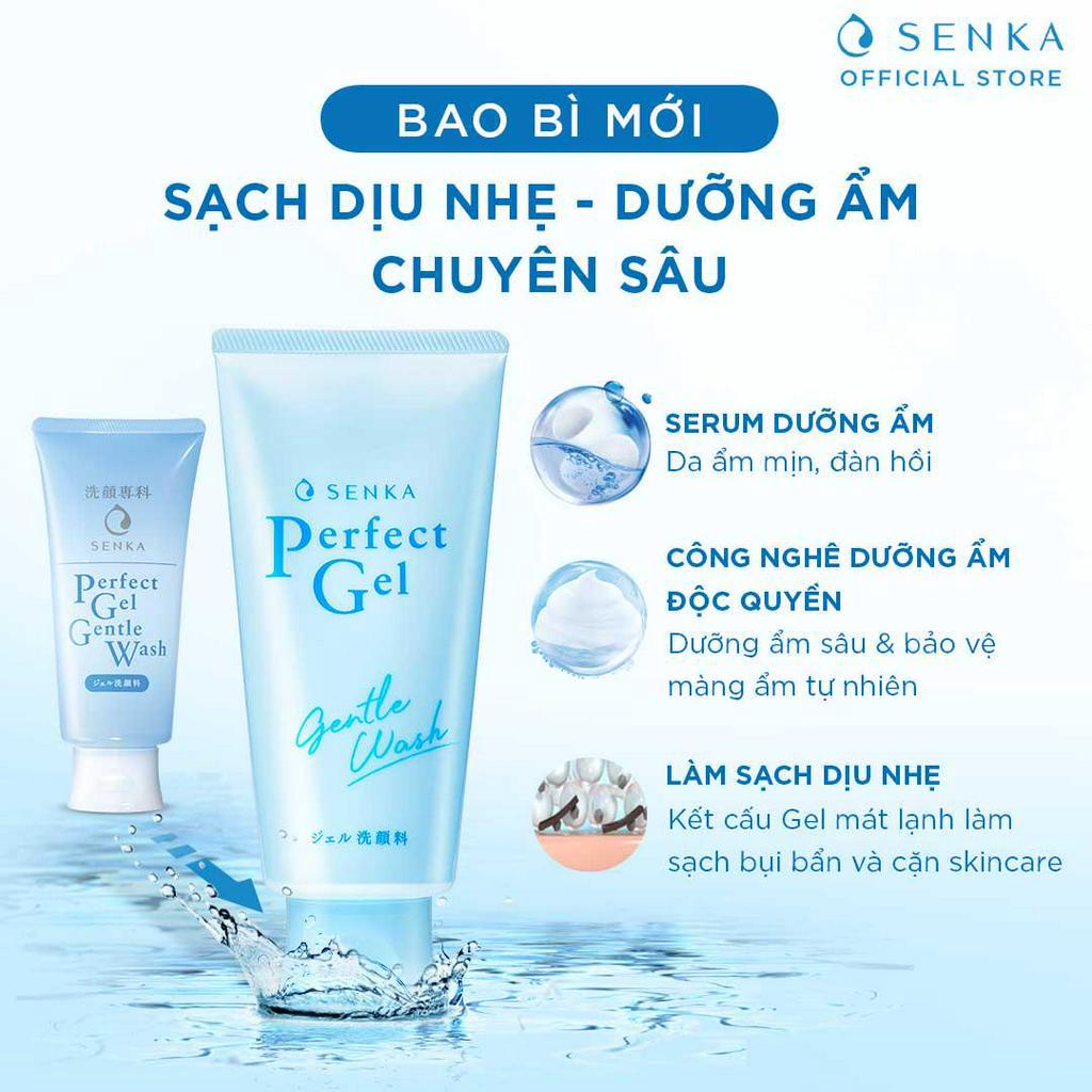 Gel rửa mặt dịu nhẹ Senka Perfect Gel Gentle Wash (100g)