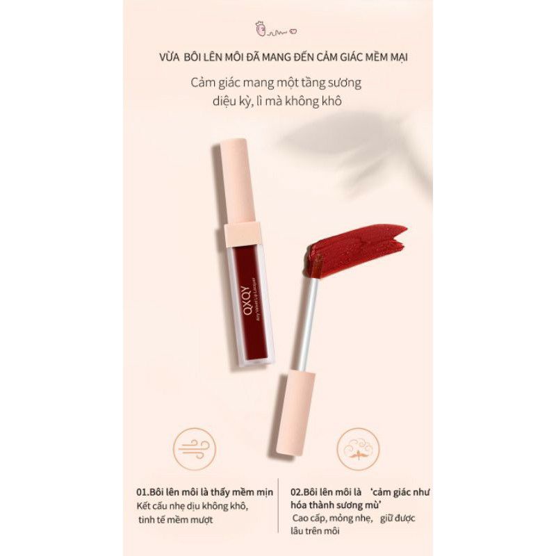 Set 3 cây son kem QXQY hàng nội địa Trung,bền màu,lâu trôi