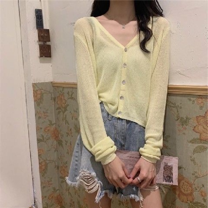 HIIXIIVI Áo Khoác Cardigan Tay Dài Phong Cách Hàn Quốc Thời Trang Cho Nữ 2022