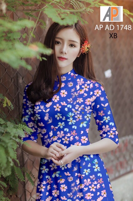 Vải áo dài hoa nhí
