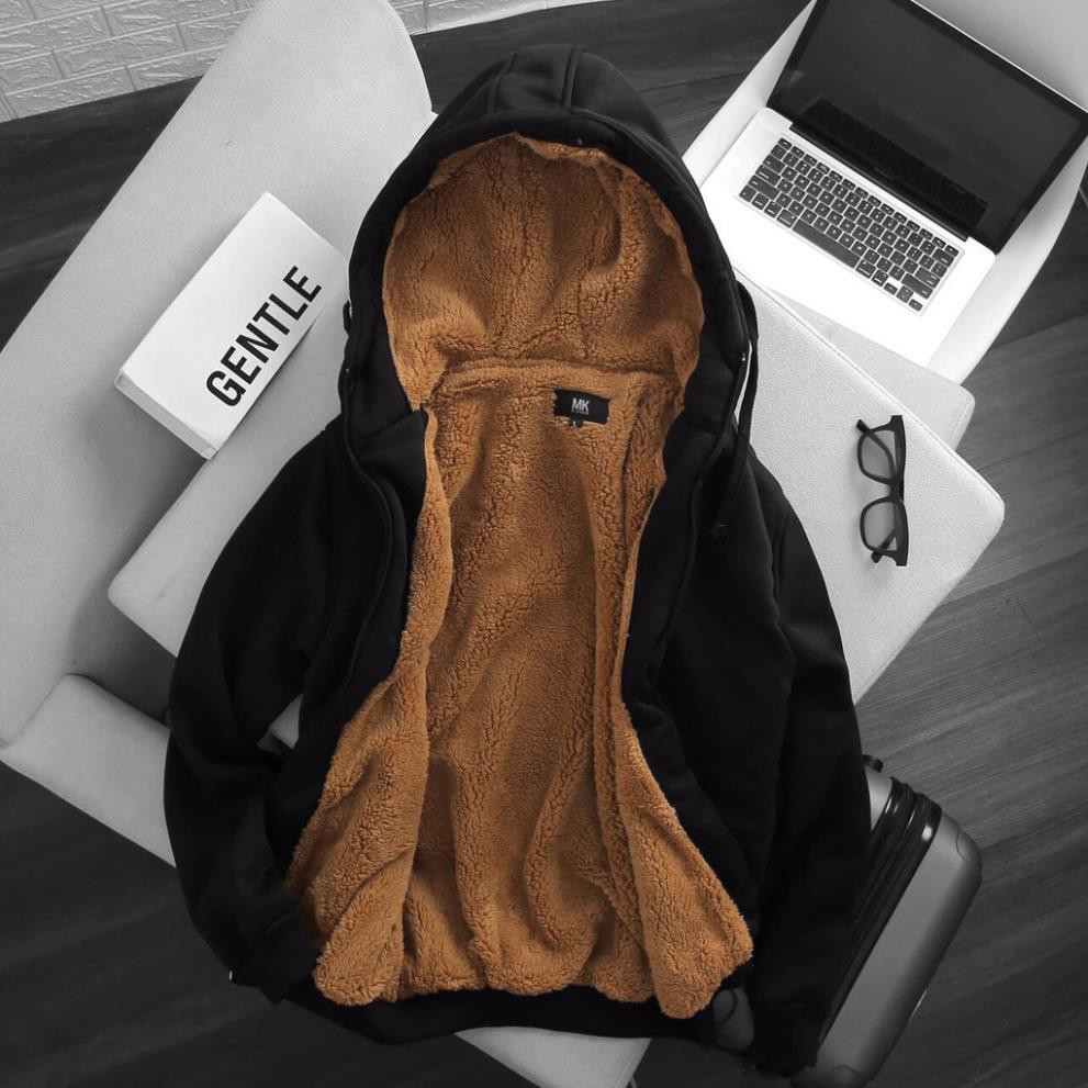 Áo khoác hoodie nam nữ lót lông cừu unisex đôi form rộng trơn có mũ đẹp chất nỉ phong cách trẻ trung Korea | BigBuy360 - bigbuy360.vn