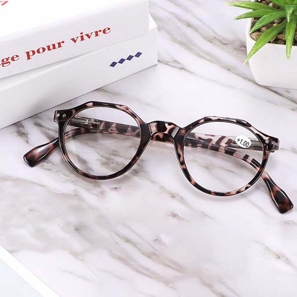 JARRED Kính Đọc Sách Gọng Tròn Họa Tiết Da Báo Màu Nâu Thời Trang + 1.0 ~ + 4.0