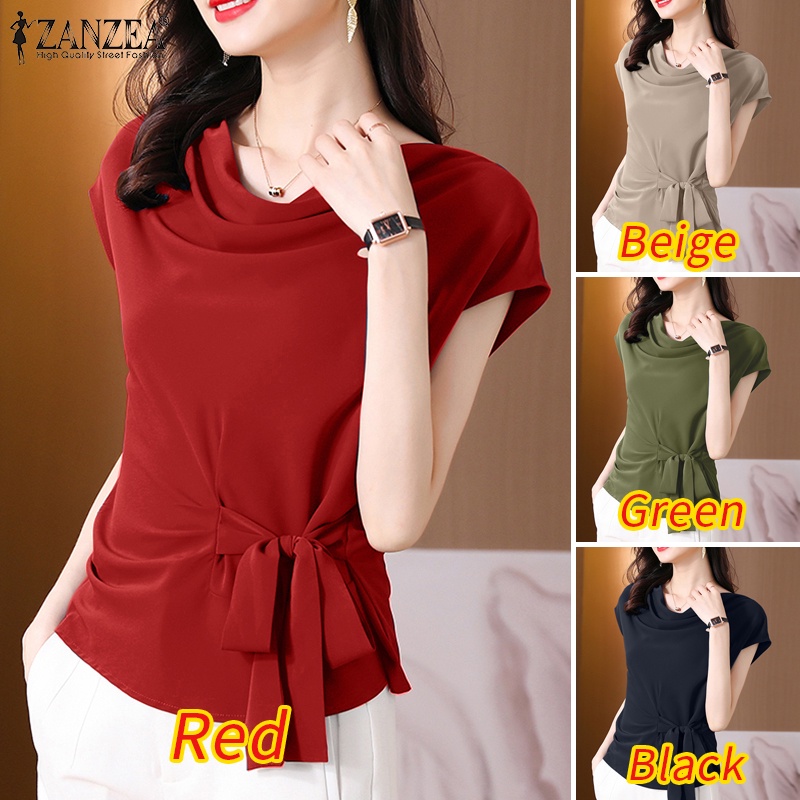Áo kiểu ZANZEA không tay cột dây ở eo phong cách Hàn Quốc thời trang cho nữ