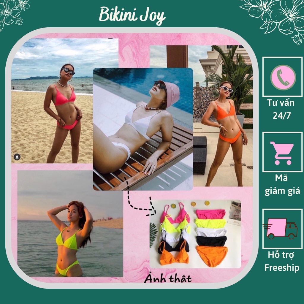 [ MẪU HOT+ FEEDBACK]Bikini neon hai mảnh cổ v sexy