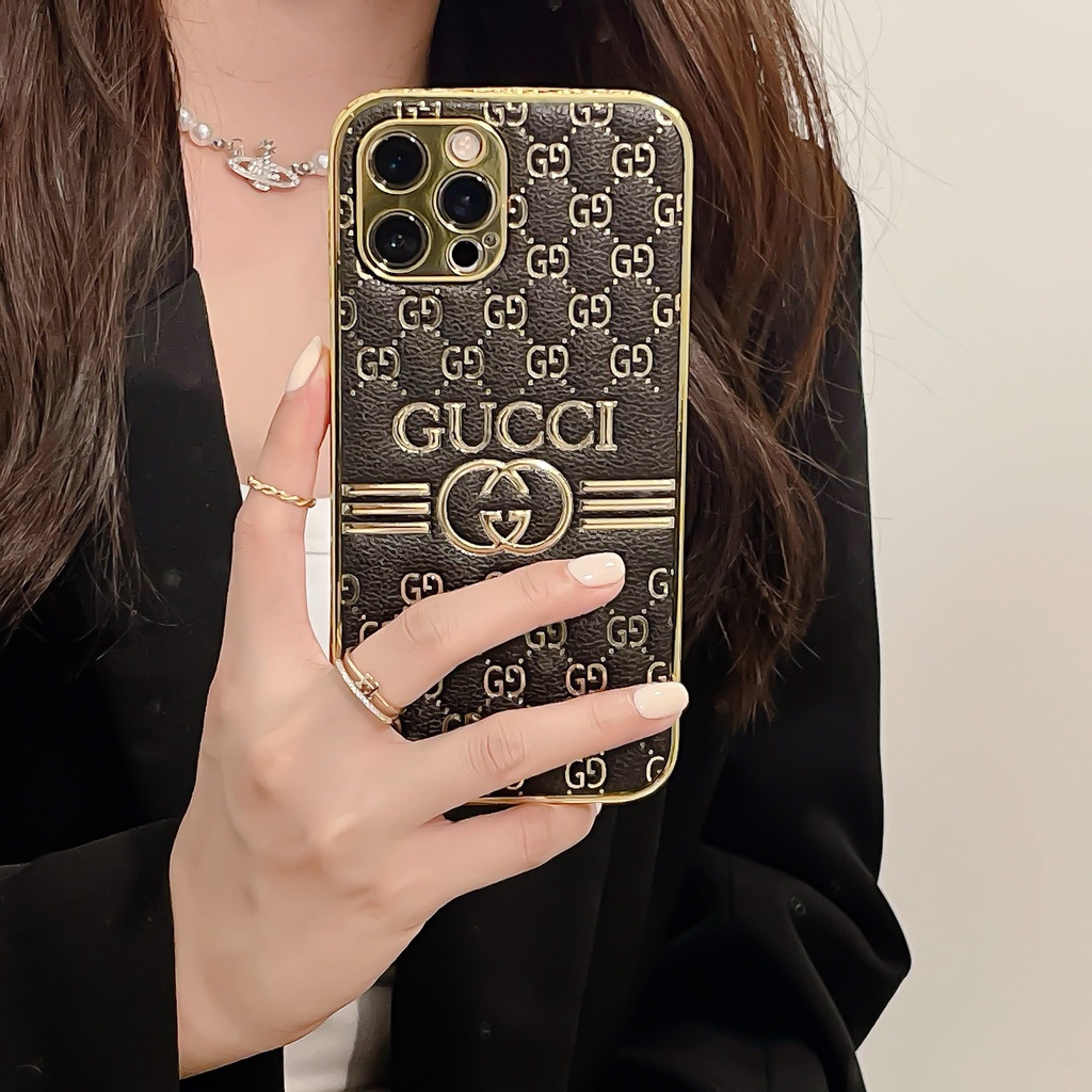 Ốp Điện Thoại Da In Họa Tiết GUCCI Sang Trọng Cho iphone 13 Pro Max i13 13pro 11ProMax i1112Pro 12 Pro Max
