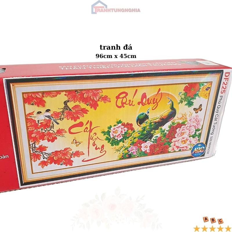 Tranh đính đá, tranh thêu chữ thập công phú quý cát tường