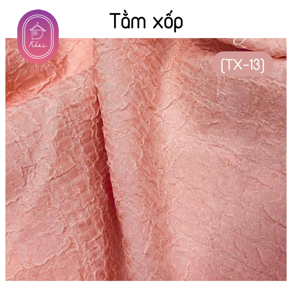 Vải tằm xốp cao cấp chất liệu mềm mát, co dãn tốt, xốp phồng nhẹ rất xinh mà lên form đẹp