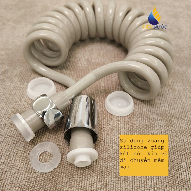 Bộ vòi xịt vệ sinh mạ CROM ĐA NĂNG CO DÃN, vòi xịt bồn cầu cao cấp. Điện.Nước