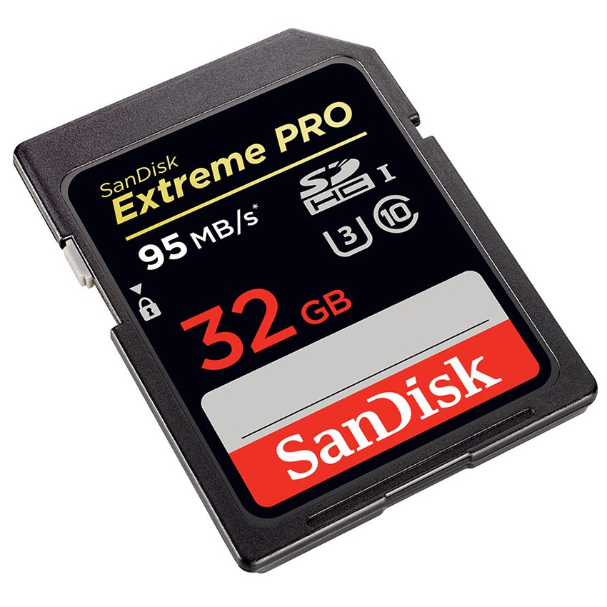 Thẻ nhớ máy ảnh SDHC SanDisk Extreme Pro 633x 32GB Class 10 UHS-I U3 95MB/s (Đen)