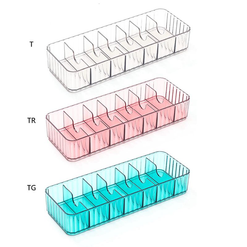 Hộp nhựa trong suốt đựng ổ cắm điện chia 7 ngăn tiện lợi