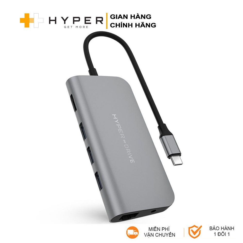 Cổng chuyển HyperDrive Power 9-in-1 USB-C Hub cho iPhone Pro, Macbook, Ultrabook, USB-C Devices - HD30F