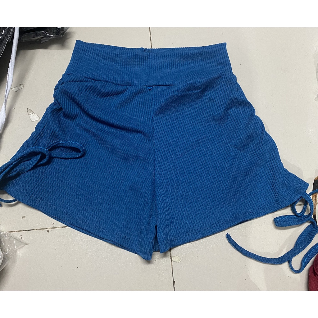 Quần đùi gym gân đũa rút dây đùi