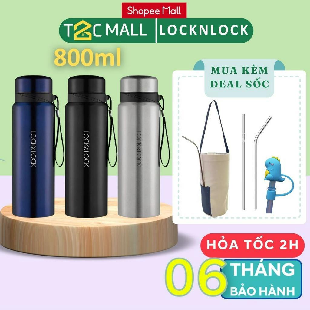 Bình Giữ Nhiệt LocknLock 800ML Có Khay Lọc Trà Và Dây Treo Lock&amp;Lock Vacuum Bottle LHC6180 T2Cmall