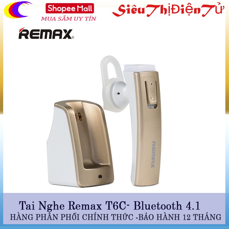 Tai nghe Remax T6C bluetooth 4.1 thời gian chờ 45 day