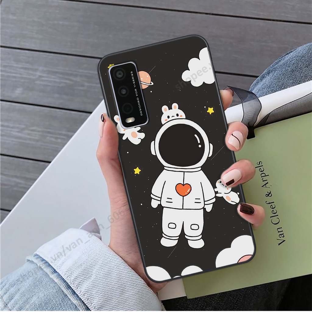 Ốp Vivo Y20 hình bầu trời, phi hành gia đẹp, ốp lưng điện thoại vivo viền dẻo cao cấp