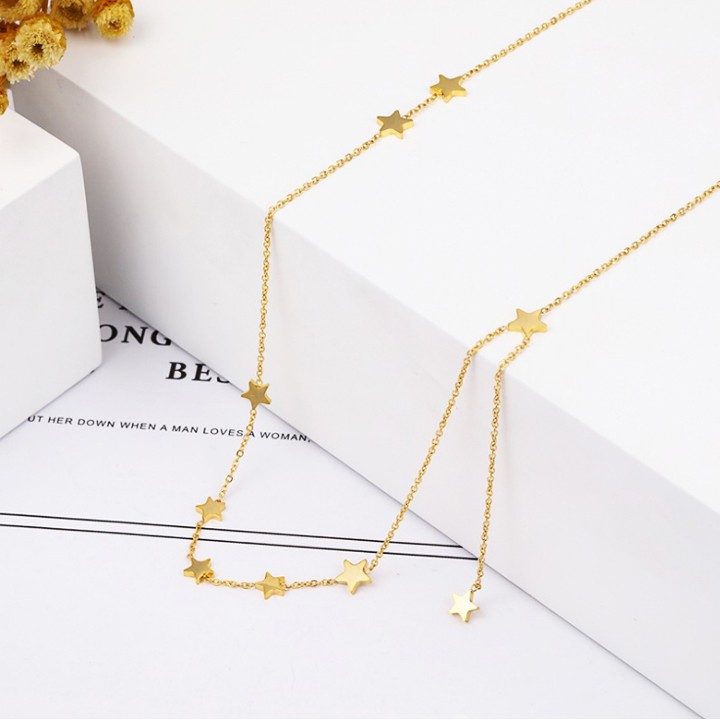 Dây chuyền nữ titan cao cấp chuỗi ngôi sao cách điệu siêu đẹp, bền màu, hợp thời trang