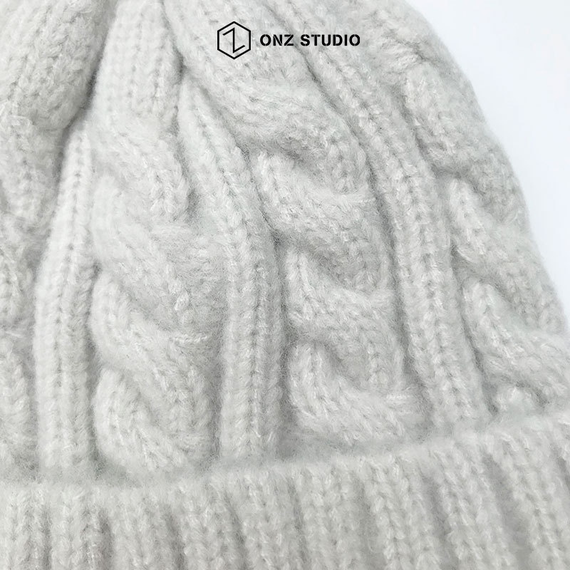 Nón len trơn ONZ xoắn ốc - Mũ len Beanie trẻ em dệt kim mềm mịn ML05