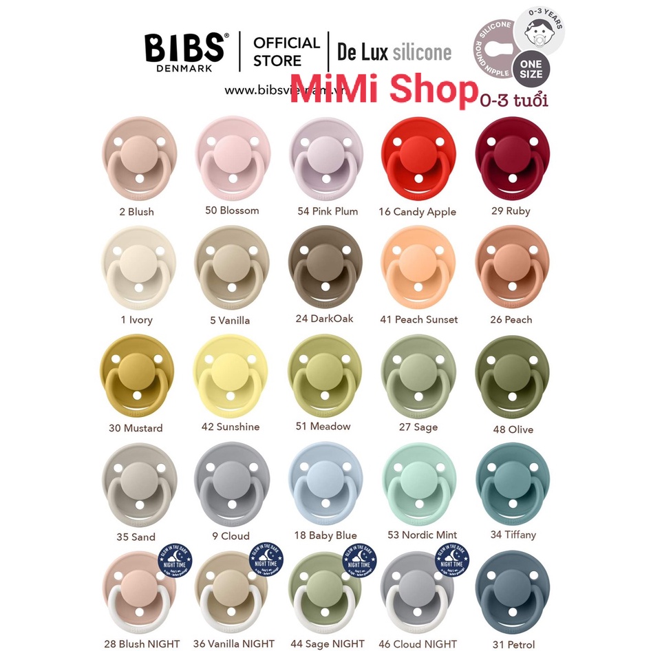 Ti giả Bibs Delux SILICON Đan Mạch (Tặng kèm hộp đựng mẫu mới)