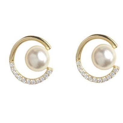 Cặp bông tai St.kunkka S925 mạ vàng 18K đơn giản thời trang Hàn Quốc