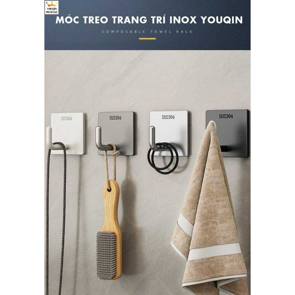 Móc Treo Đồ Dán Tường Trang Trí, Chất Liệu Inox 304 (Bộ 2 Cái) - YouQin