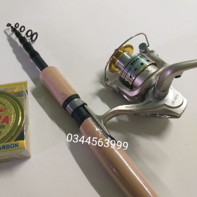 Bộ Cần lure rút shimano máy đứng kèm phụ kiên đồ câu cá