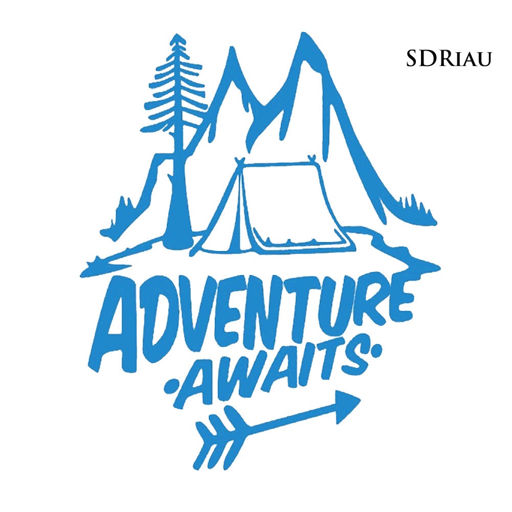 Miếng Dán Phản Quang Họa Tiết Adventure Awaits Tree Lều Núi Trang Trí Xe Hơi