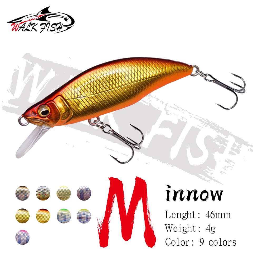 Mồi câu cá giả WALK FISH 3D chất liệu nhựa cứng 49MM 4G
