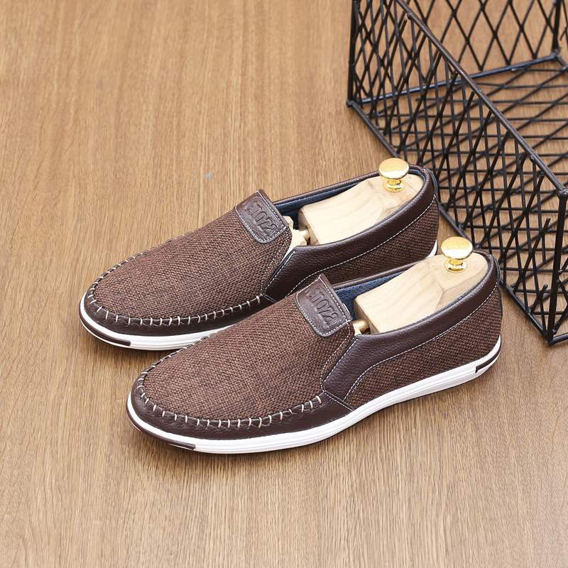 Giày lười nam vải bố cao cấp VB01 có 4 màu nâu - đen- xanh -kem