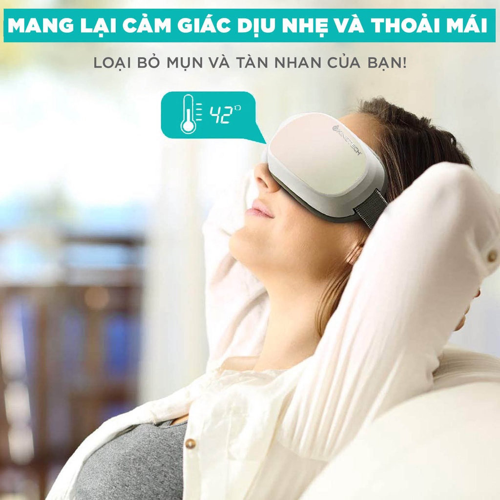 Máy Massage Mắt Cao Cấp KINGTECH KY-925 Mát xa Túi Khí Kèm Nhiệt, Tích Hợp Nghe Nhạc Bluetooth, Bảo Hành 12 Tháng