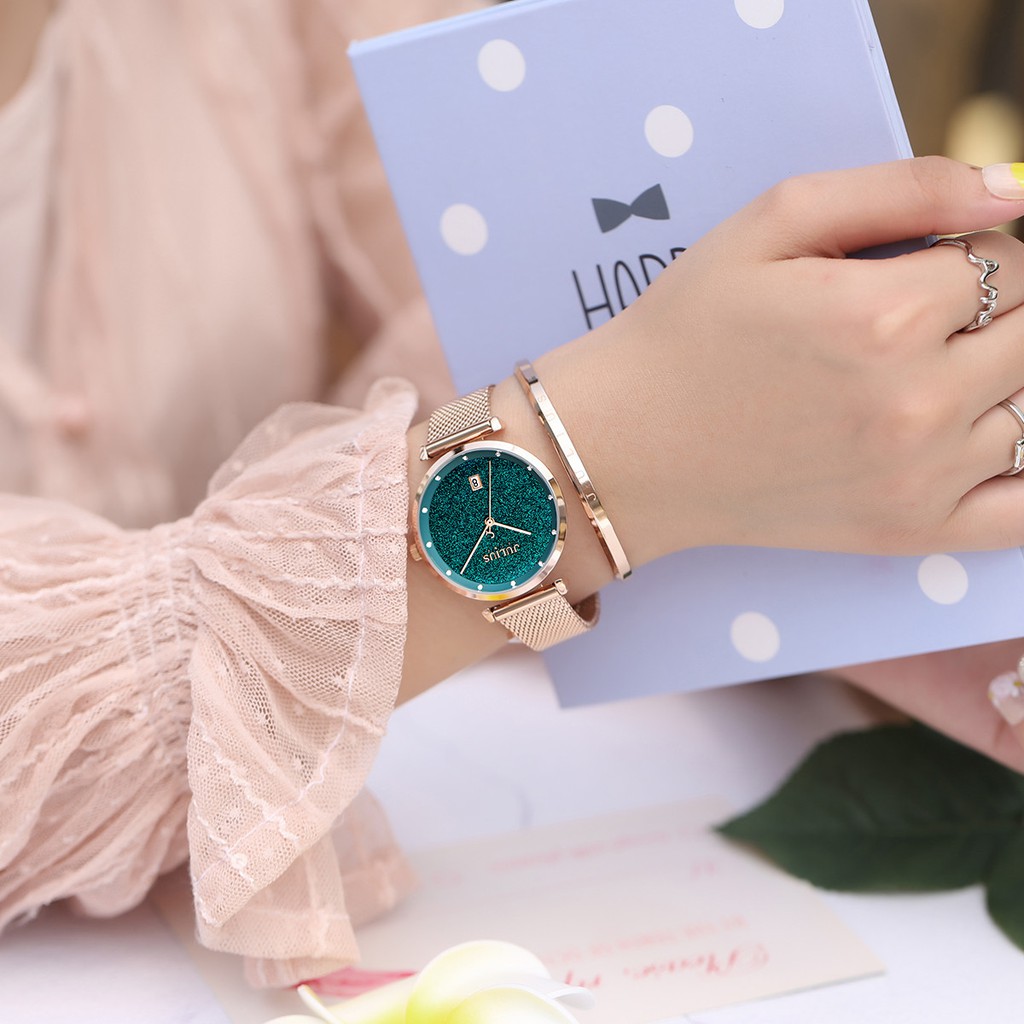 Đồng Hồ Nữ JS-003 Julius Star Hàn Quốc Dây Thép