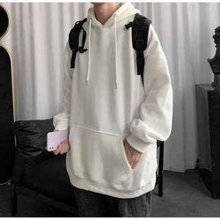 Áo Hoodie Nỉ Trơn Nam Nữ Unisex Form Rộng  Trắng I'm Basic