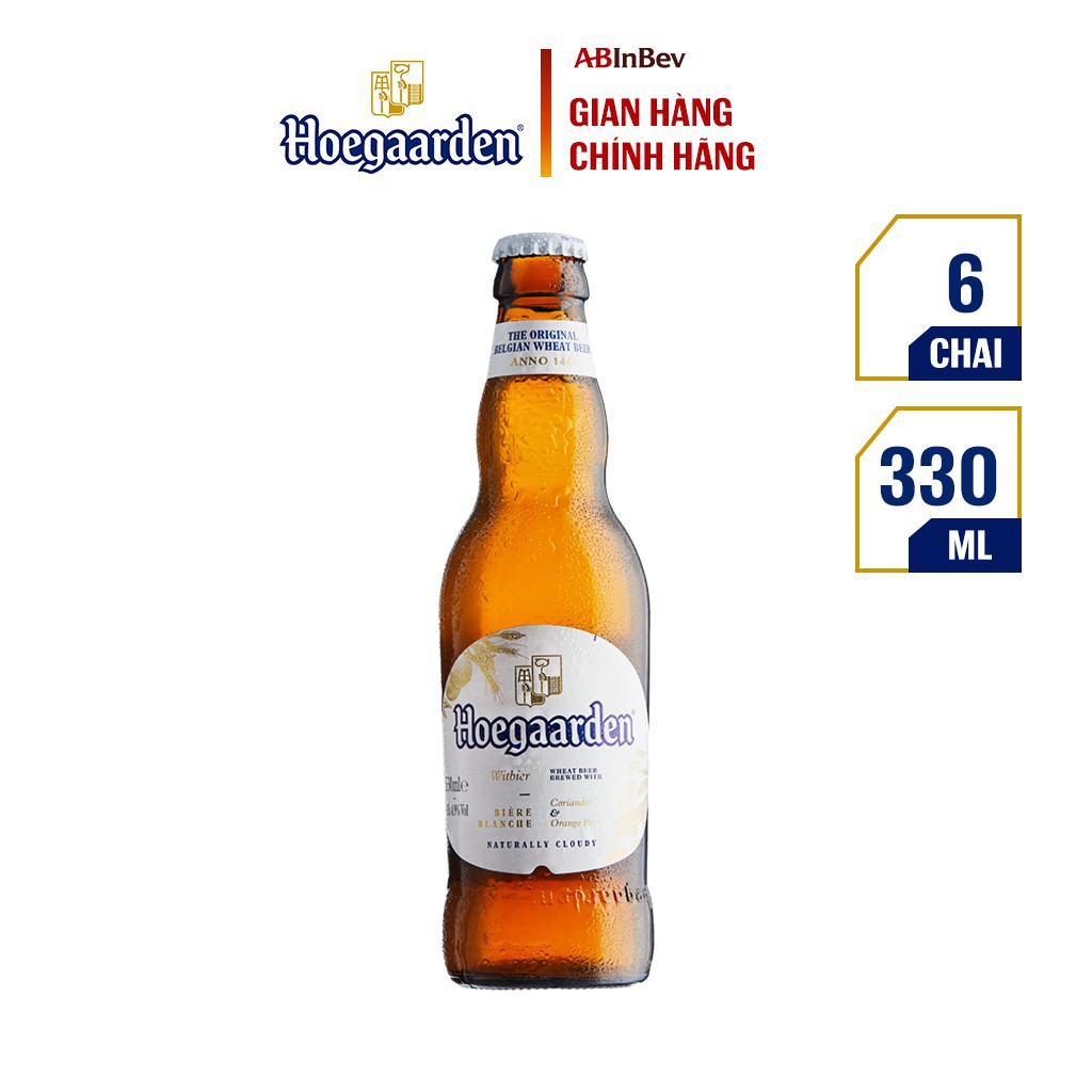 Bia Hoegaarden white lốc 6 chai (330ml/chai)