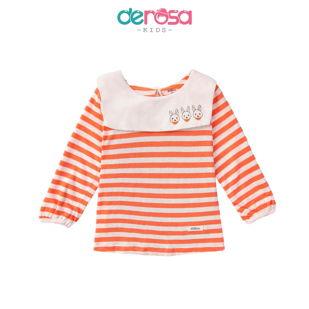 Áo thủy thủ dài tay cho bé gái chất liệu cotton DEROSA KIDS 2-6 tuổi AWKDZ628A